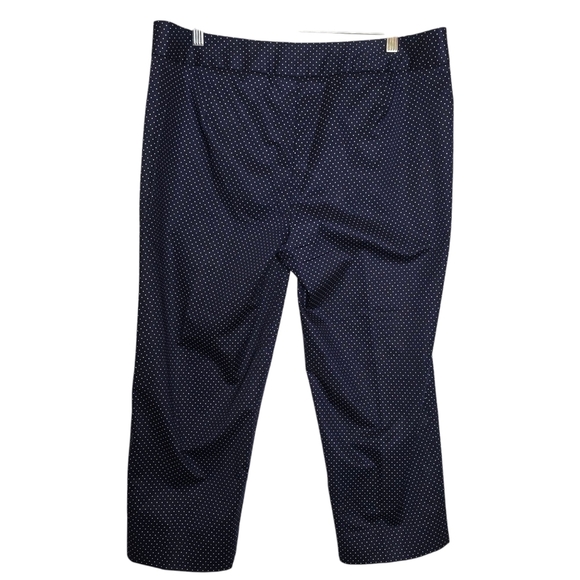 Talbots Women's Petite Navy Polka Dot Straight Leg Cropped Ankle Pant Size 14P - Picture 2 of 10